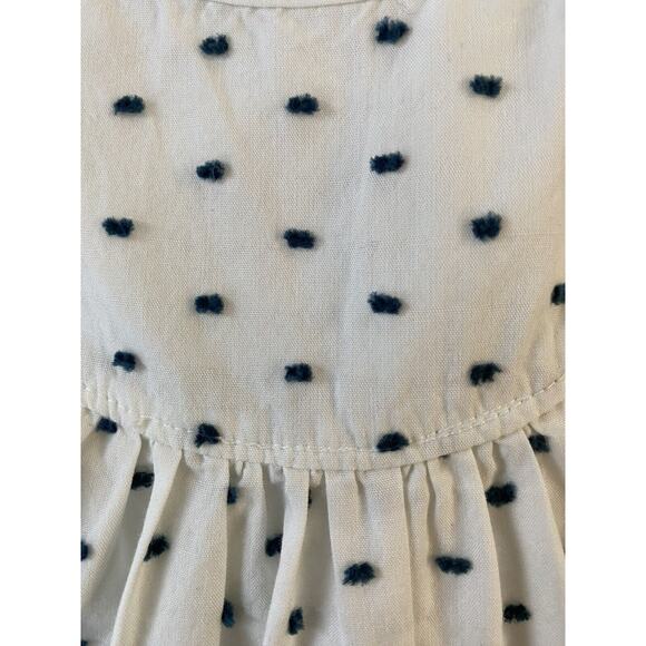 Matilda Jane Small Sz 8 Raised Dot Wht Ruffle Ctn Lined Embellished Aqua Buttons - Picture 7 of 9